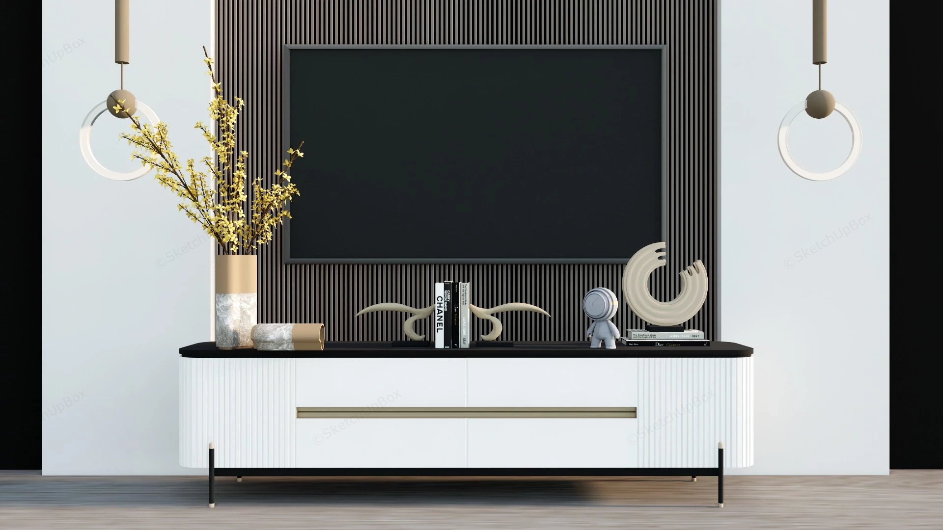 TV Accent Wall Idea sketchup model preview - SketchupBox