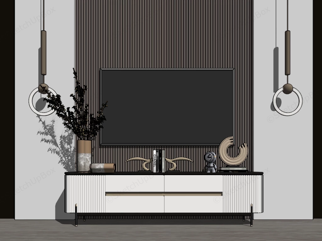 TV Accent Wall Idea sketchup model preview - SketchupBox