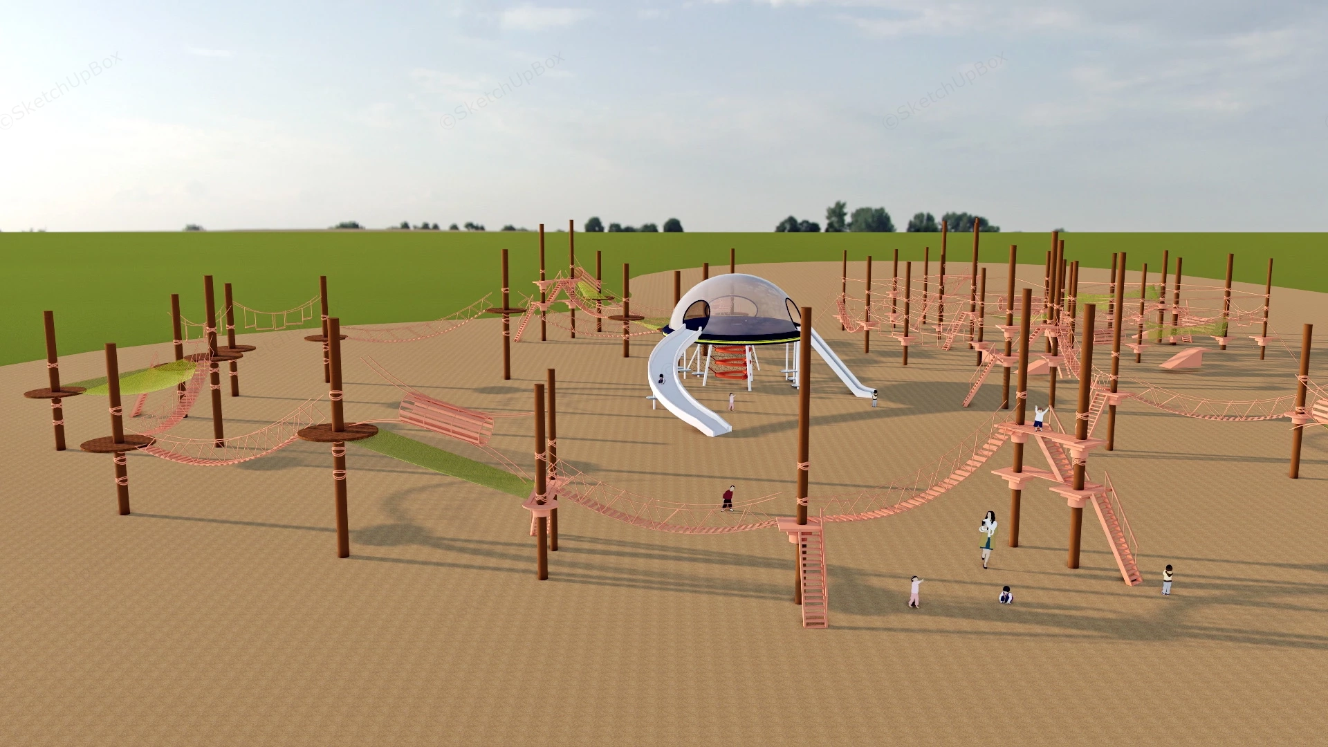 Natural Adventure Playground sketchup model preview - SketchupBox