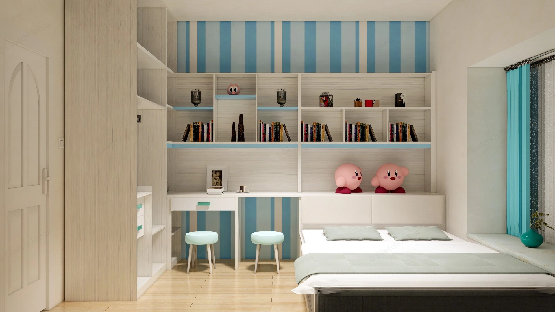 Space Saving Kids Room sketchup model preview - SketchupBox