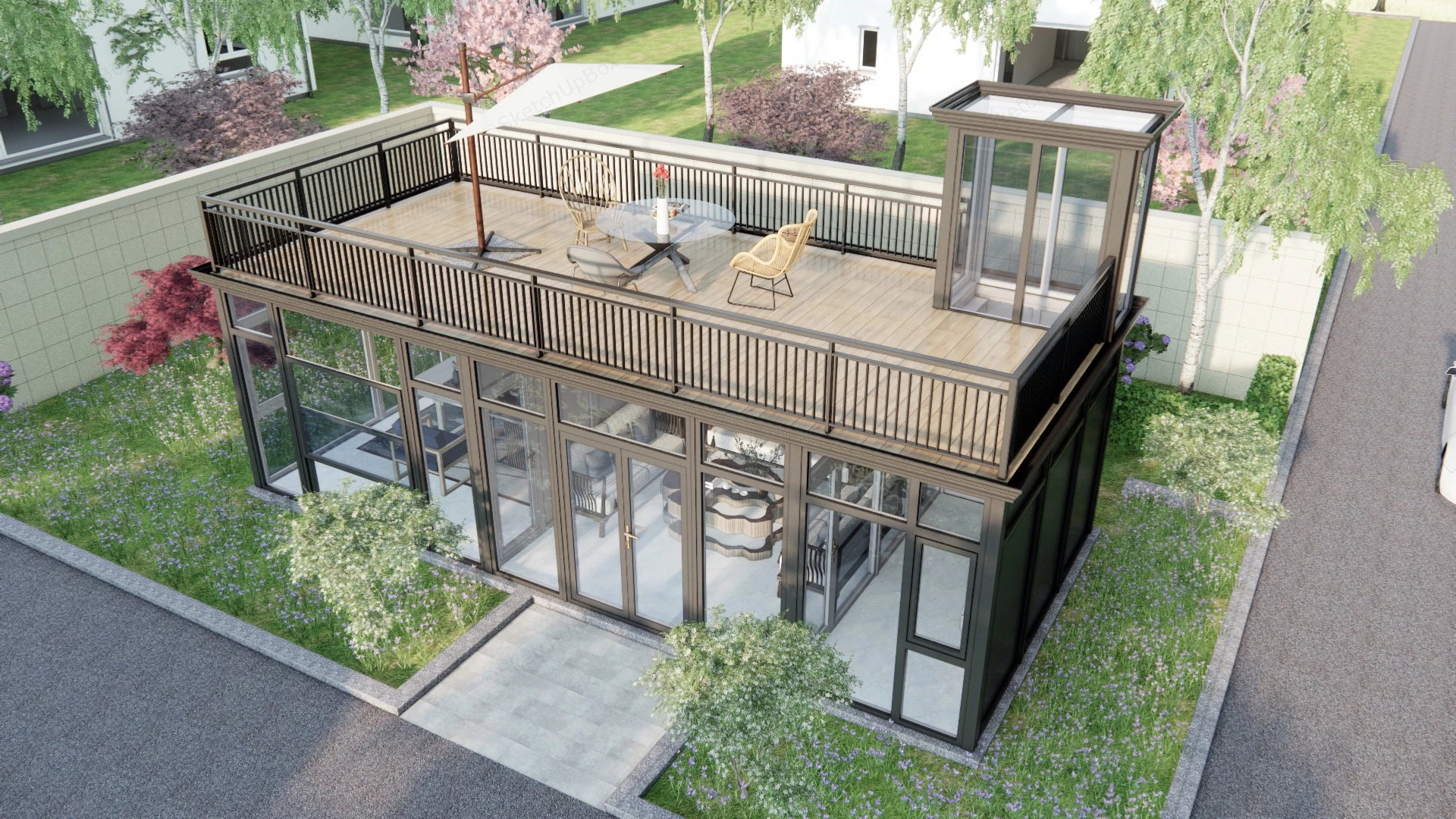 Outdoor SunRoom Design sketchup model preview - SketchupBox