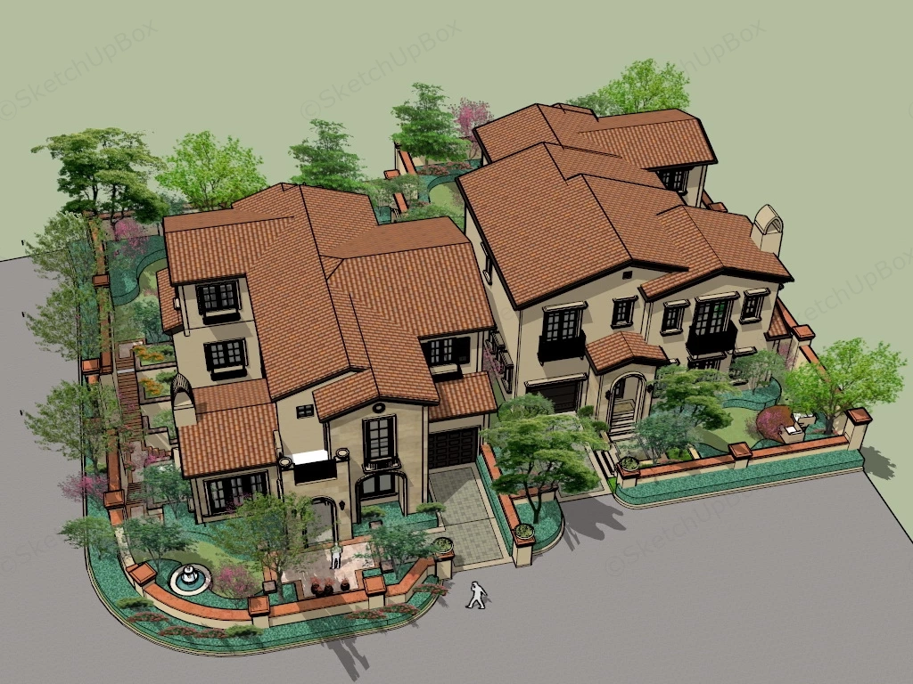 Classic Urban Homes sketchup model preview - SketchupBox