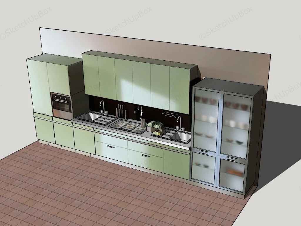 Light Green Kitchen Cabinets sketchup model preview - SketchupBox