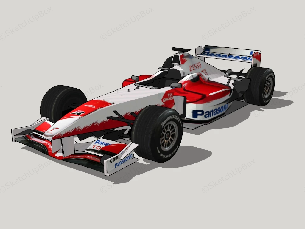 Toyota TF107 sketchup model preview - SketchupBox