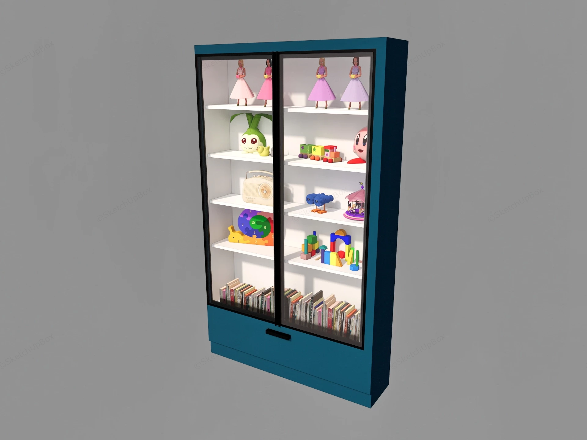 Kids Bookshelf And Toy Storage sketchup model preview - SketchupBox