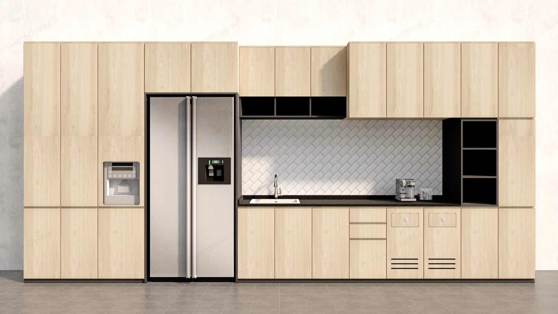 One Wall Kitchen Cabinets sketchup model preview - SketchupBox