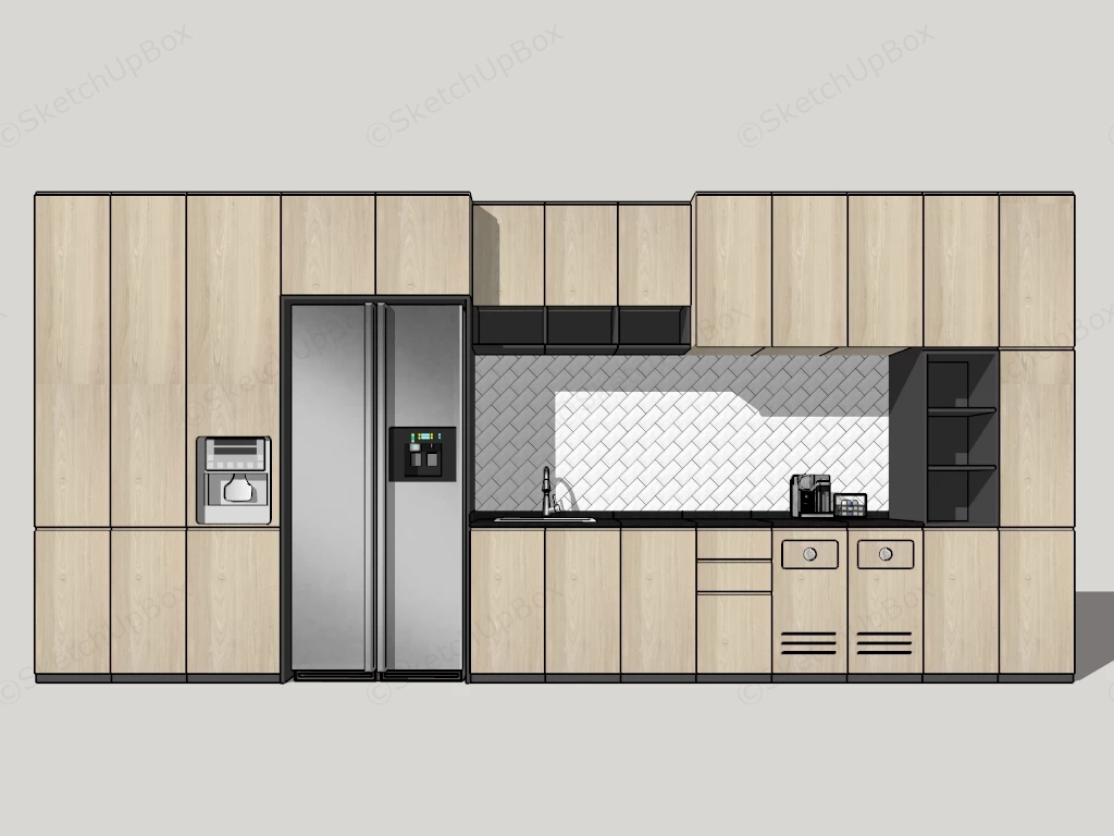 One Wall Kitchen Cabinets sketchup model preview - SketchupBox
