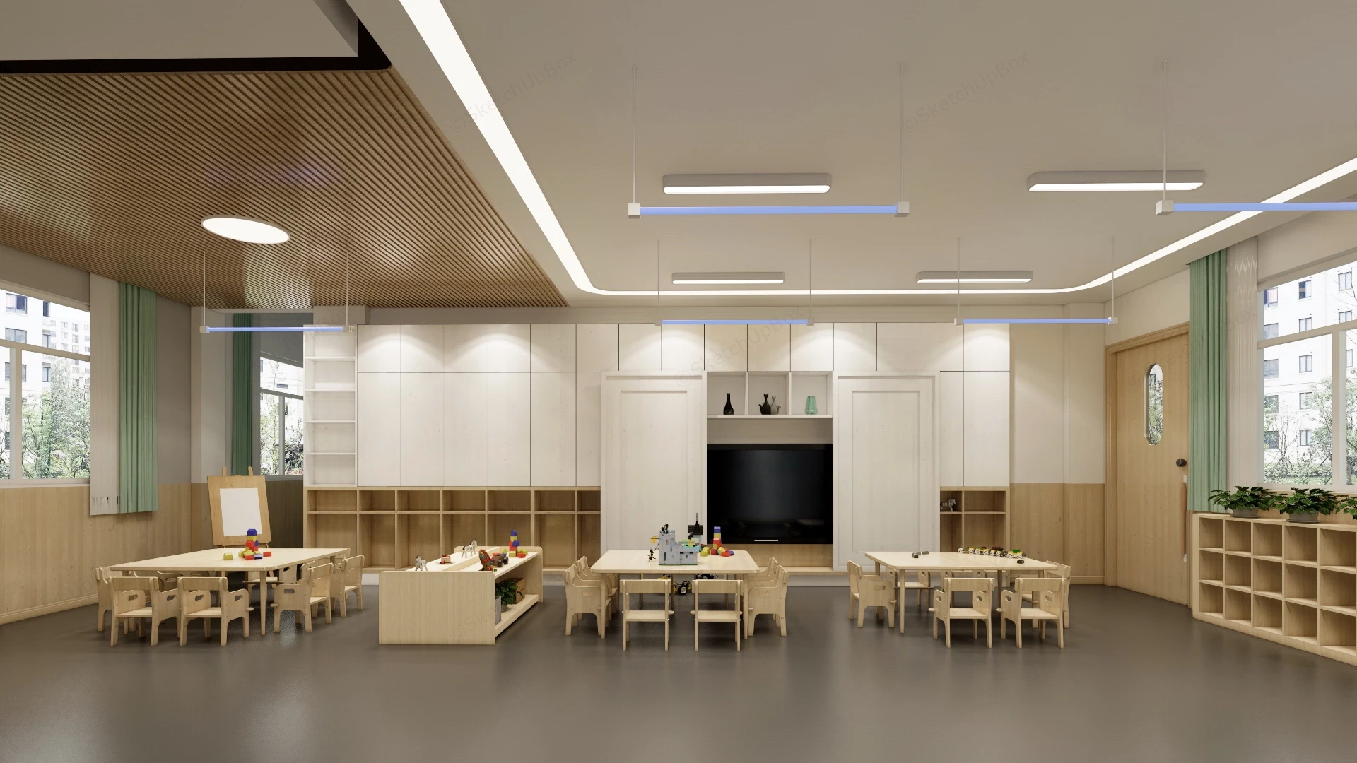Kindergarten Classroom Decor sketchup model preview - SketchupBox
