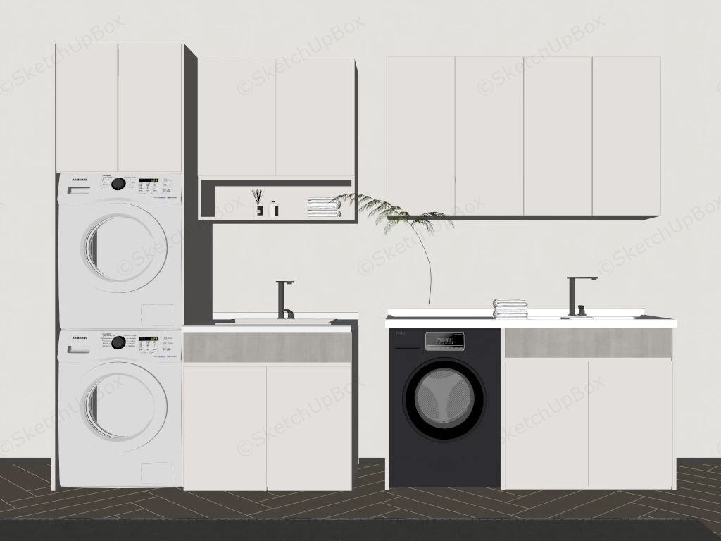 Modern Laundry Room Cabinets sketchup model preview - SketchupBox