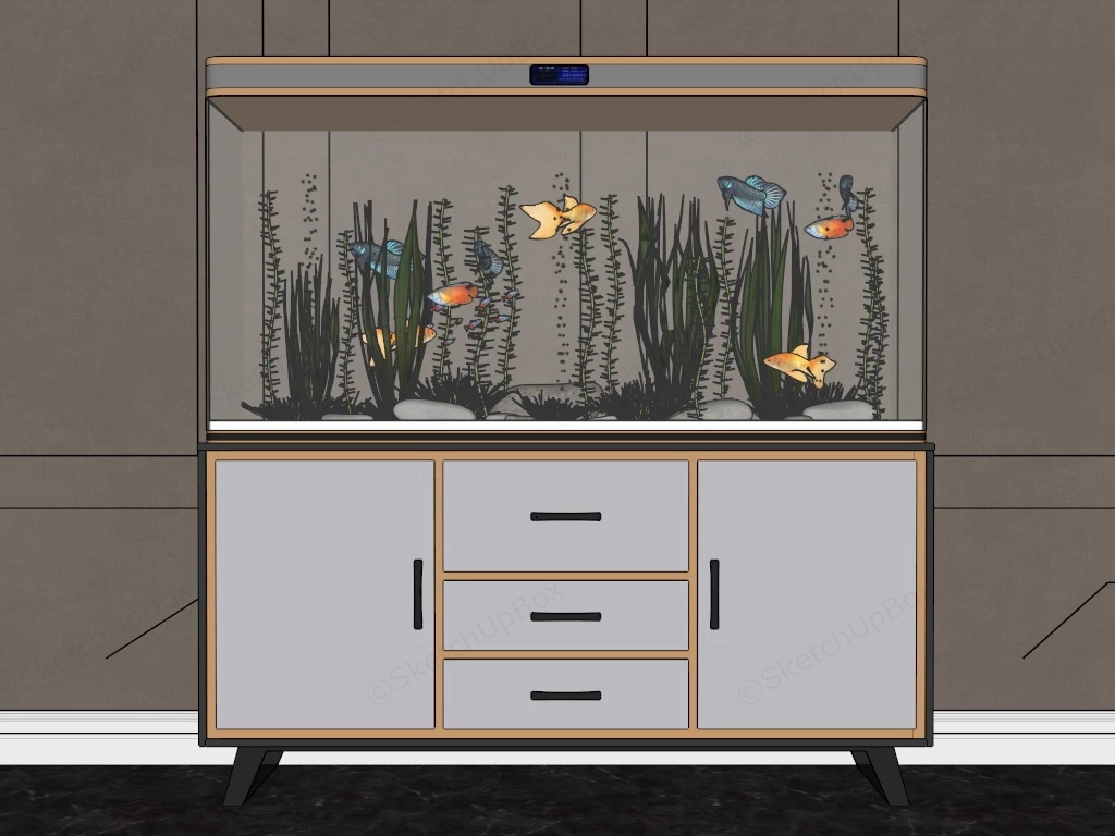 Fish Tank And Cabinet sketchup model preview - SketchupBox