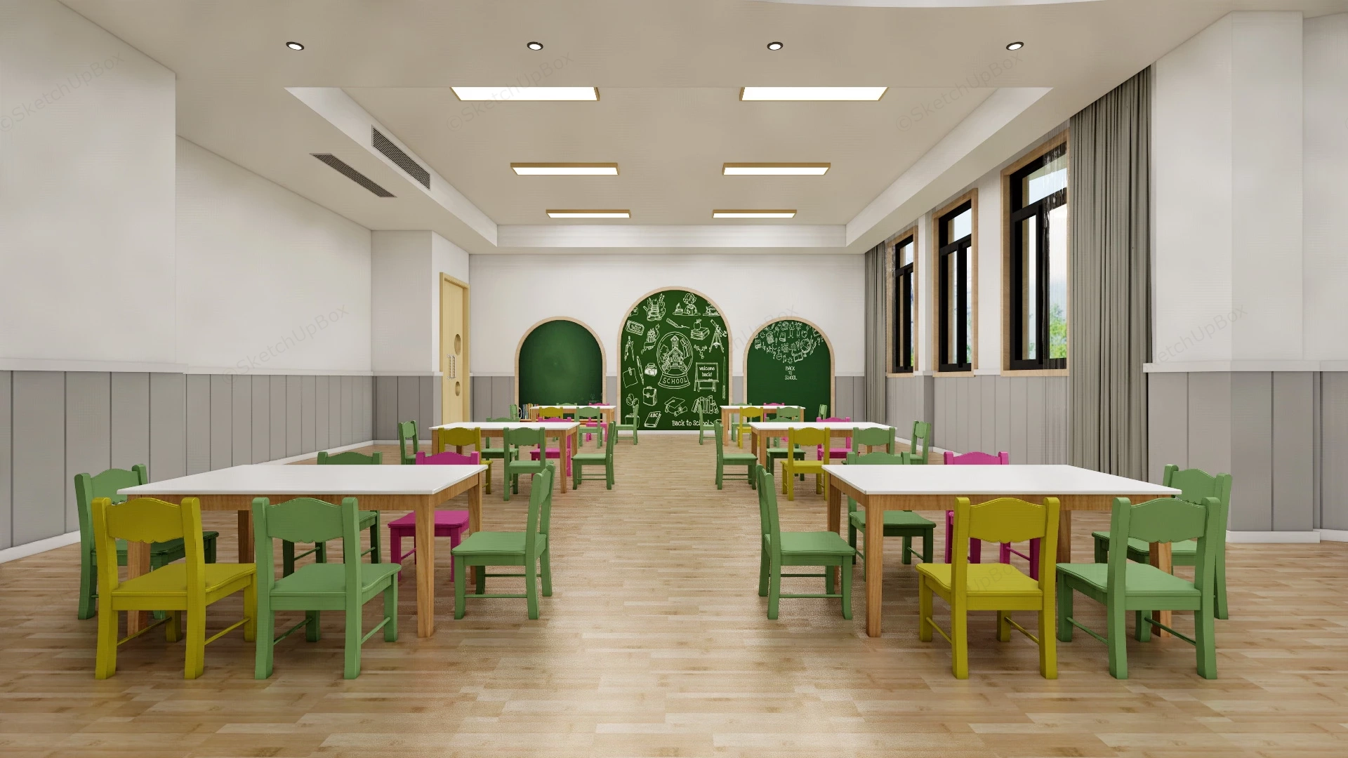 Kindergarten Classroom Furniture sketchup model preview - SketchupBox