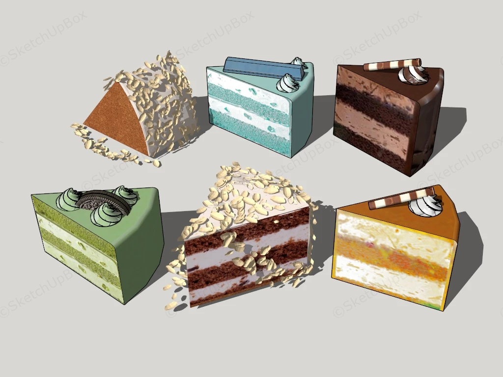 Triangle Shape Cakes sketchup model preview - SketchupBox