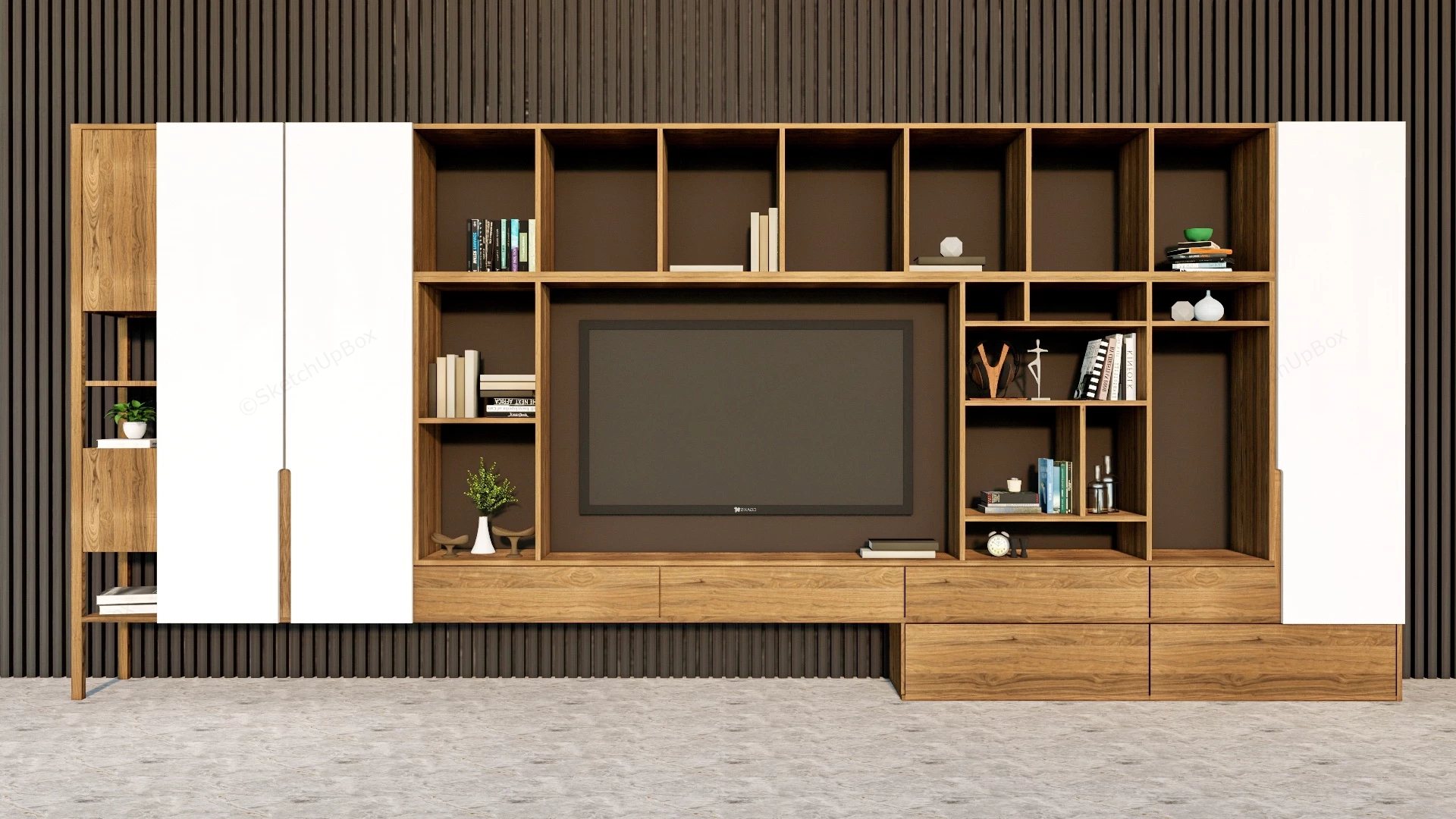2 Tv Unit Design sketchup model preview - SketchupBox