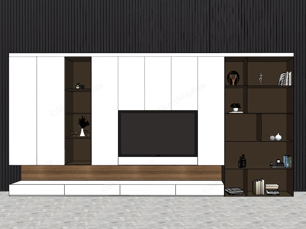 2 Tv Unit Design sketchup model preview - SketchupBox