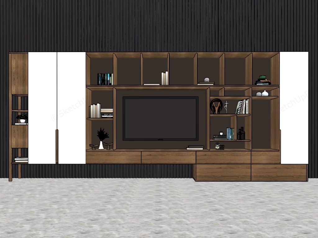 2 Tv Unit Design sketchup model preview - SketchupBox