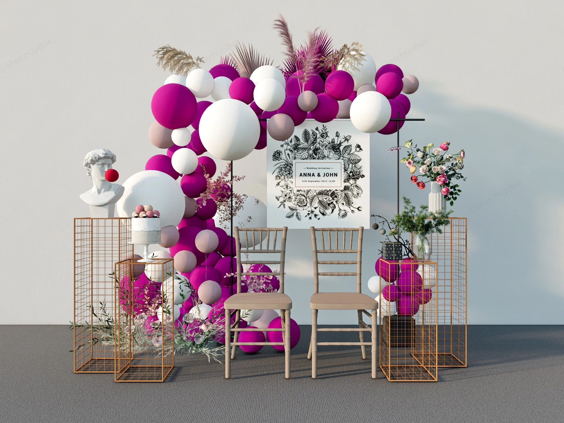 Wedding Balloon Decorations sketchup model preview - SketchupBox