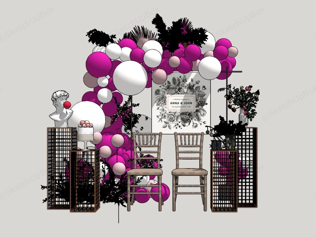 Wedding Balloon Decorations sketchup model preview - SketchupBox