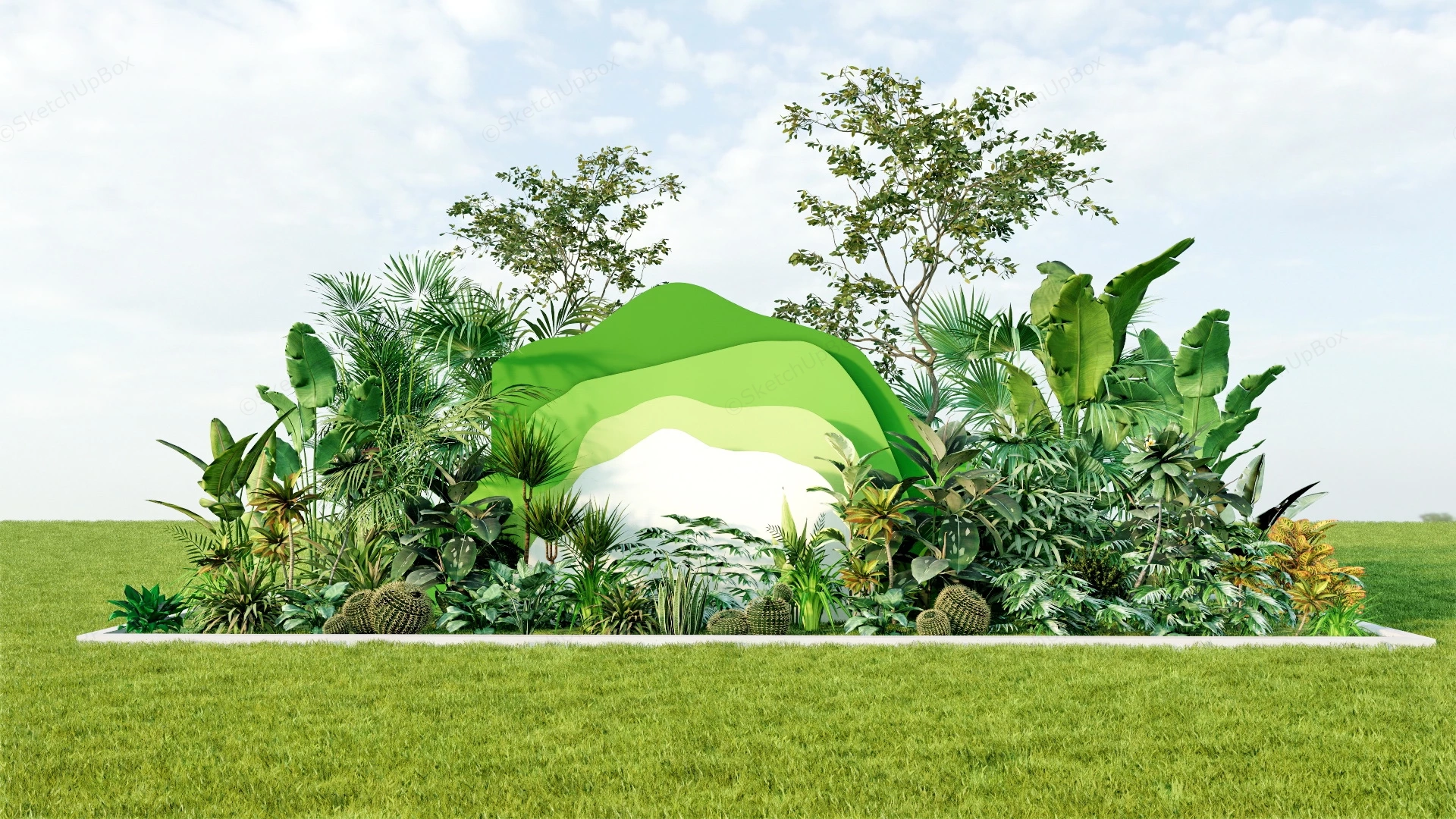 Ornamental Planting Bed sketchup model preview - SketchupBox