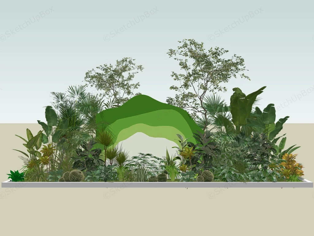 Ornamental Planting Bed sketchup model preview - SketchupBox
