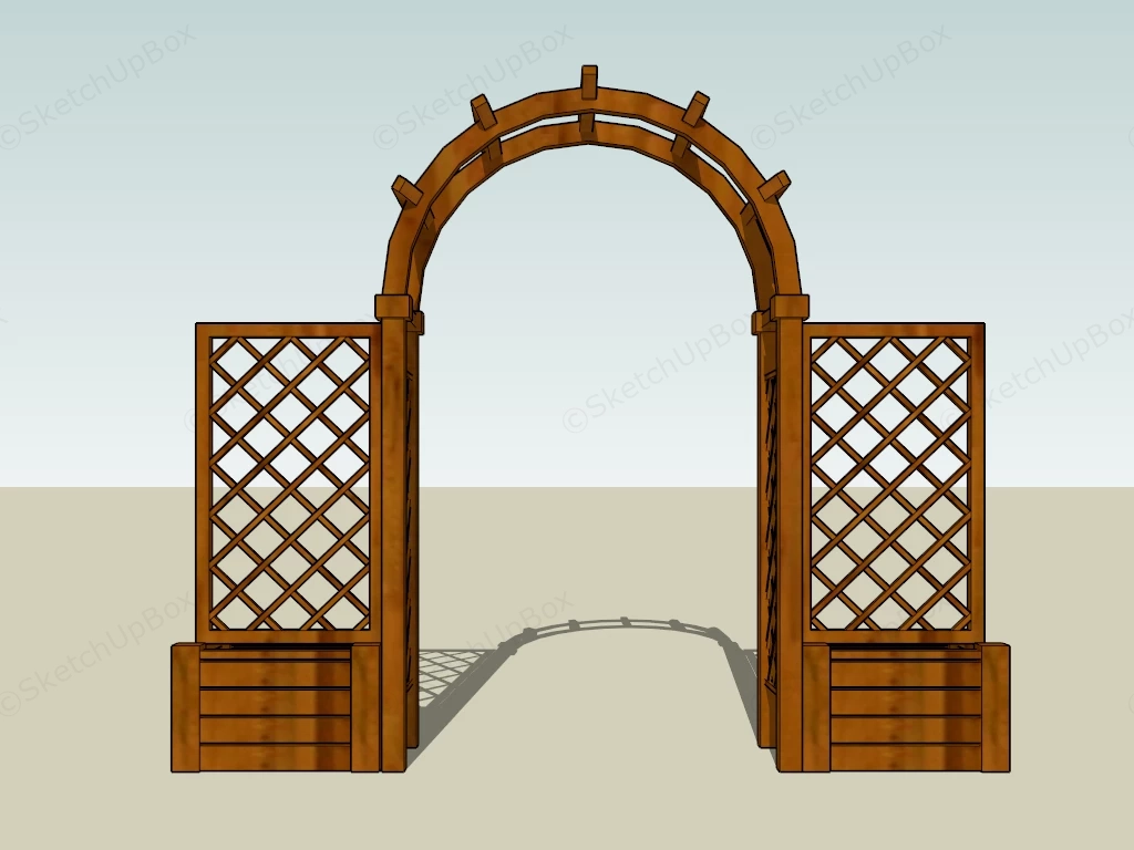 Wooden Garden Arch sketchup model preview - SketchupBox