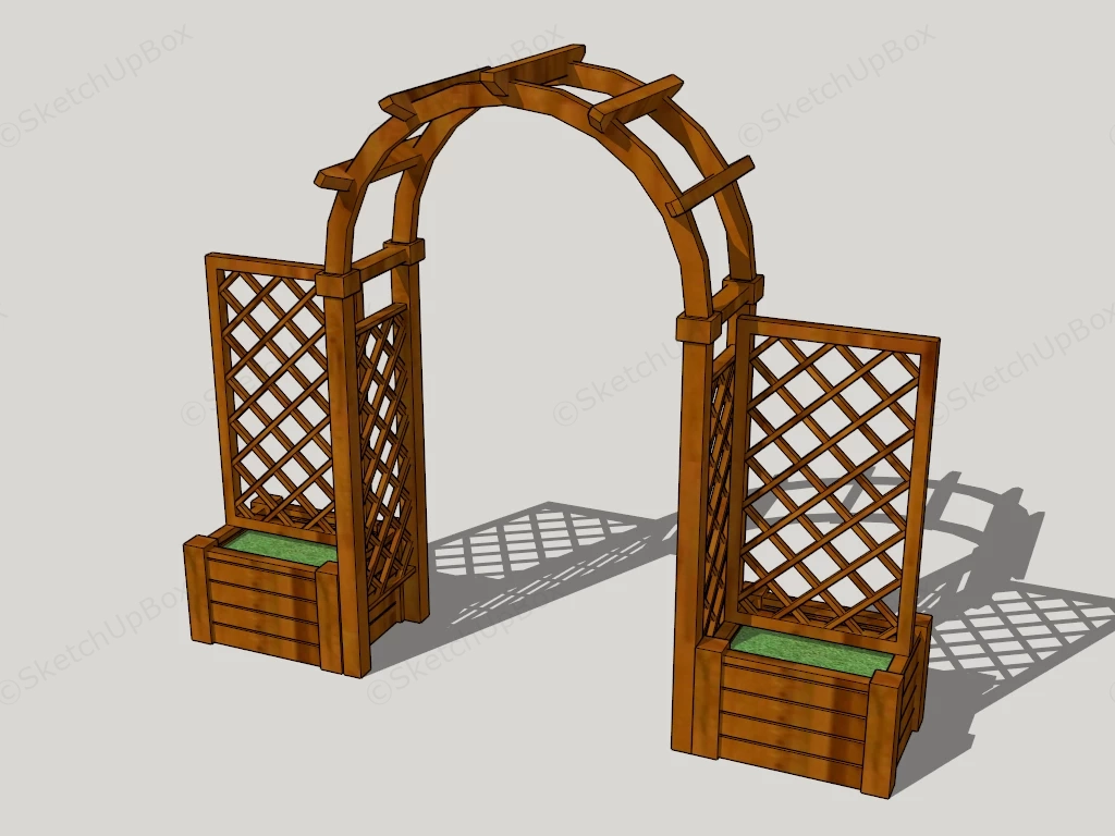 Wooden Garden Arch sketchup model preview - SketchupBox