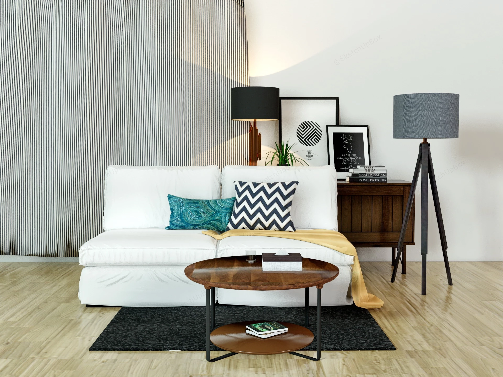 Small Apartment Living Room Set sketchup model preview - SketchupBox