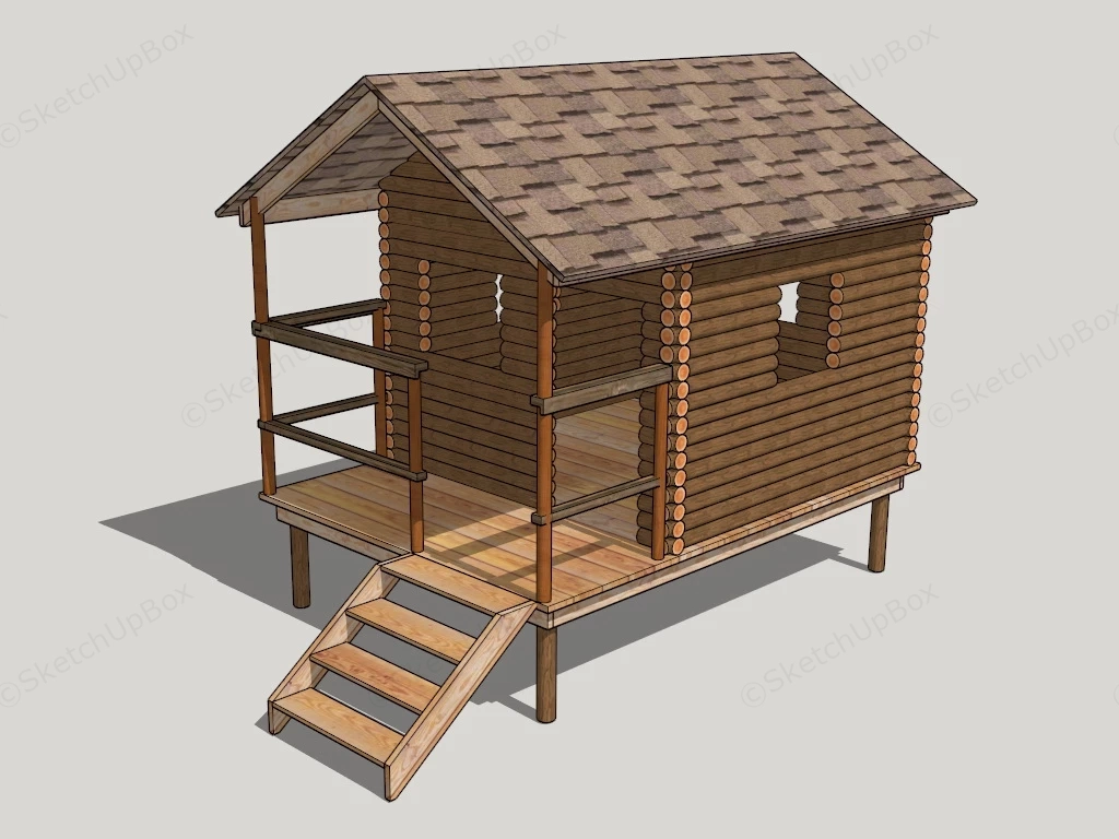 Garden Log Cabin sketchup model preview - SketchupBox