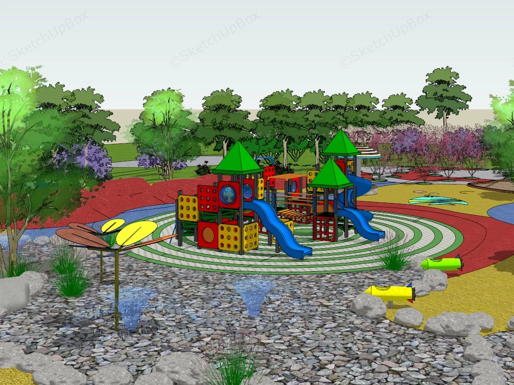 Park Playground Equipment sketchup model preview - SketchupBox
