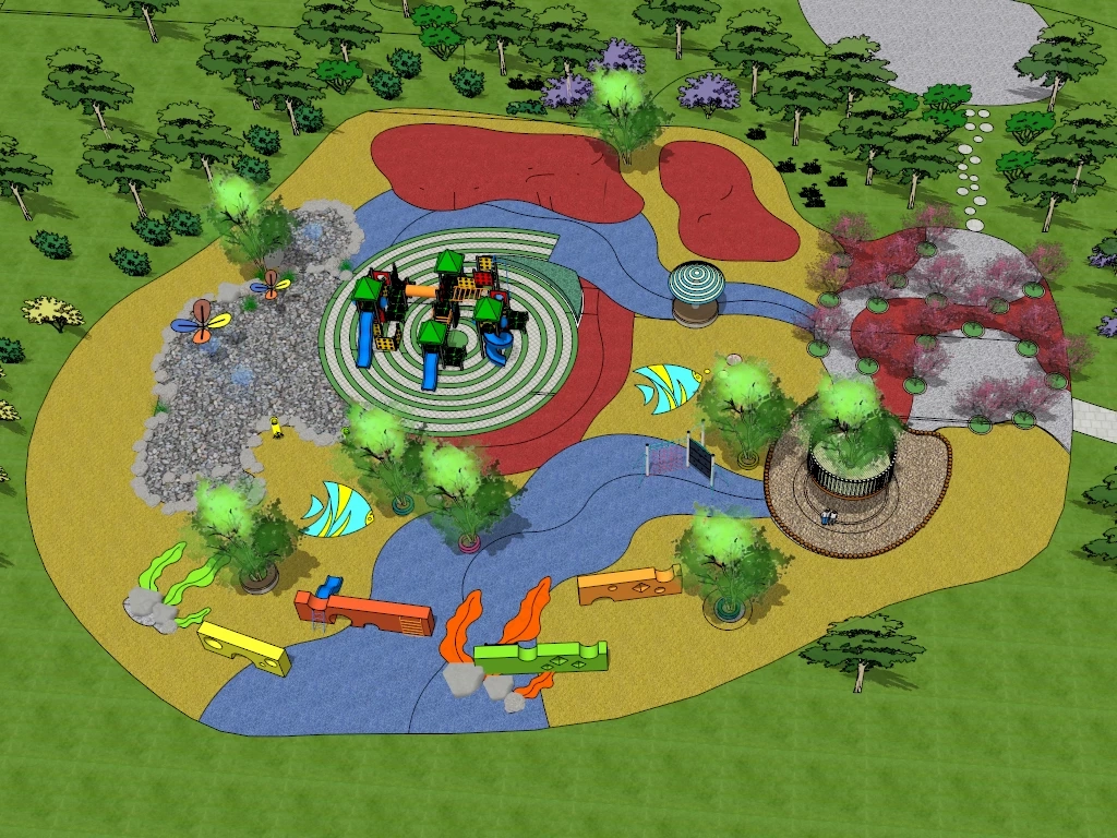 Park Playground Equipment sketchup model preview - SketchupBox