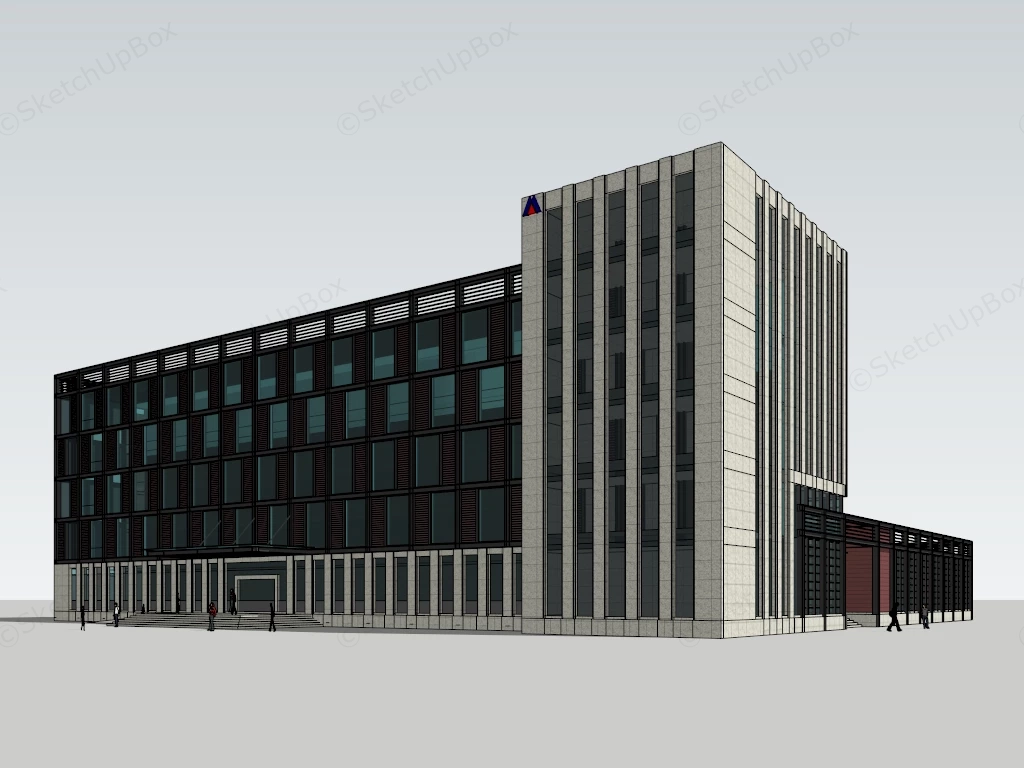 Corporate Building sketchup model preview - SketchupBox