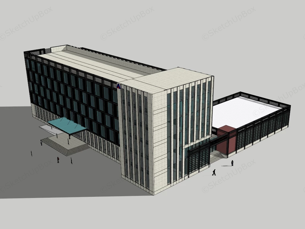 Corporate Building sketchup model preview - SketchupBox