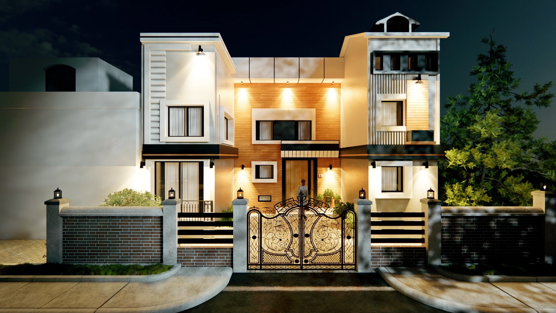 Asian Urban House sketchup model preview - SketchupBox