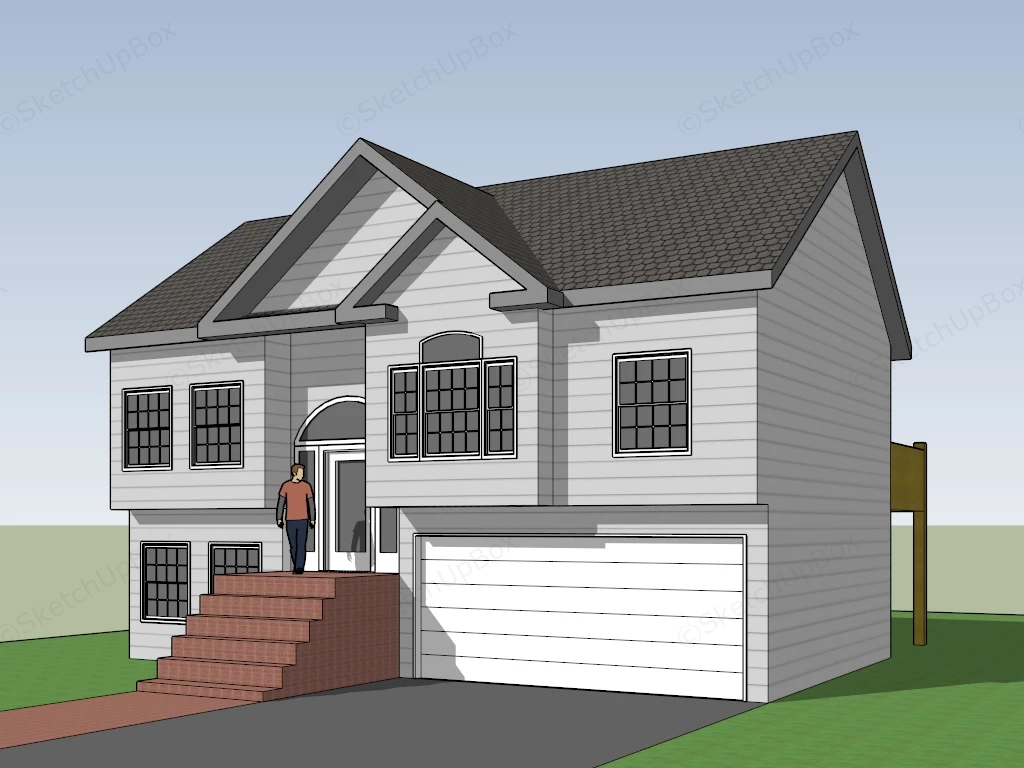 Small Rural House sketchup model preview - SketchupBox