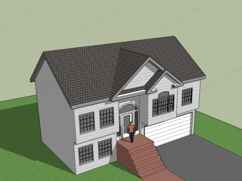 Small Rural House sketchup model preview - SketchupBox