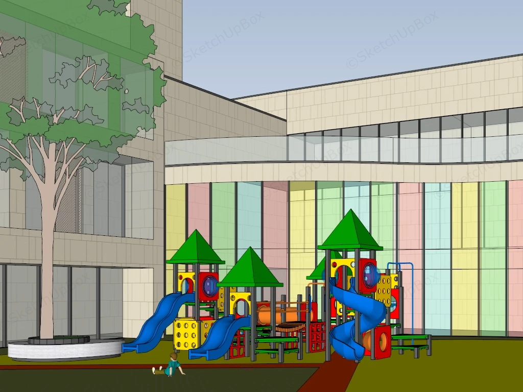 Kindergarten Architecture Concept sketchup model preview - SketchupBox