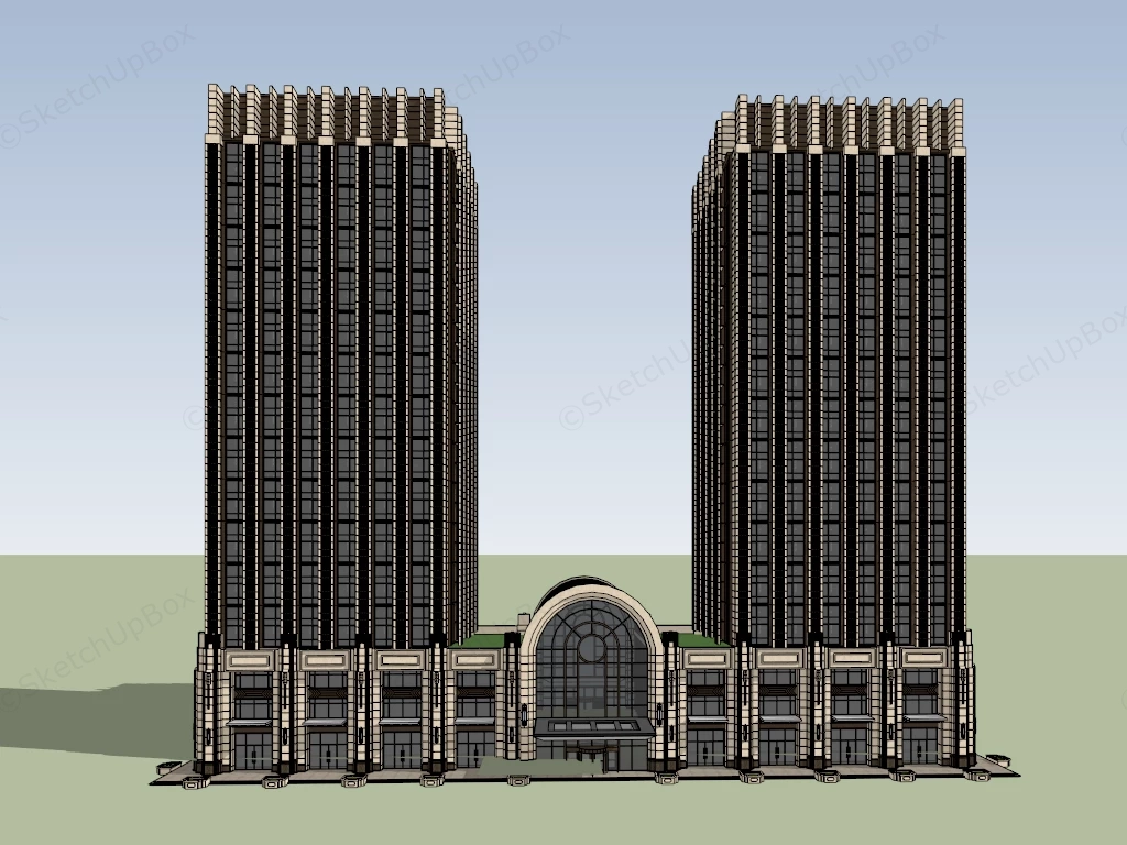 Classic Art Deco Architecture sketchup model preview - SketchupBox