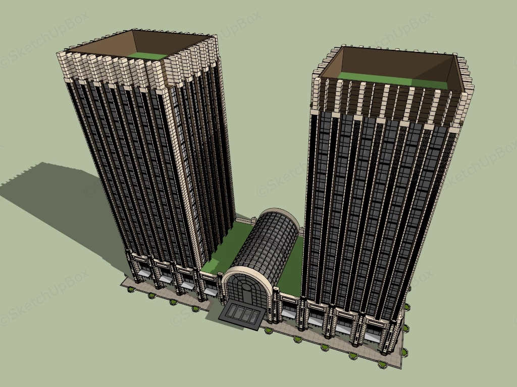Classic Art Deco Architecture sketchup model preview - SketchupBox