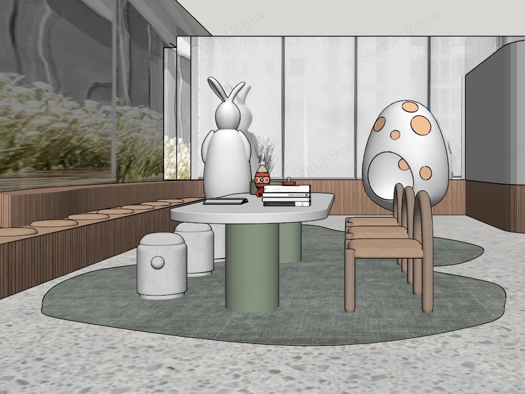 Kids Playroom Seating sketchup model preview - SketchupBox