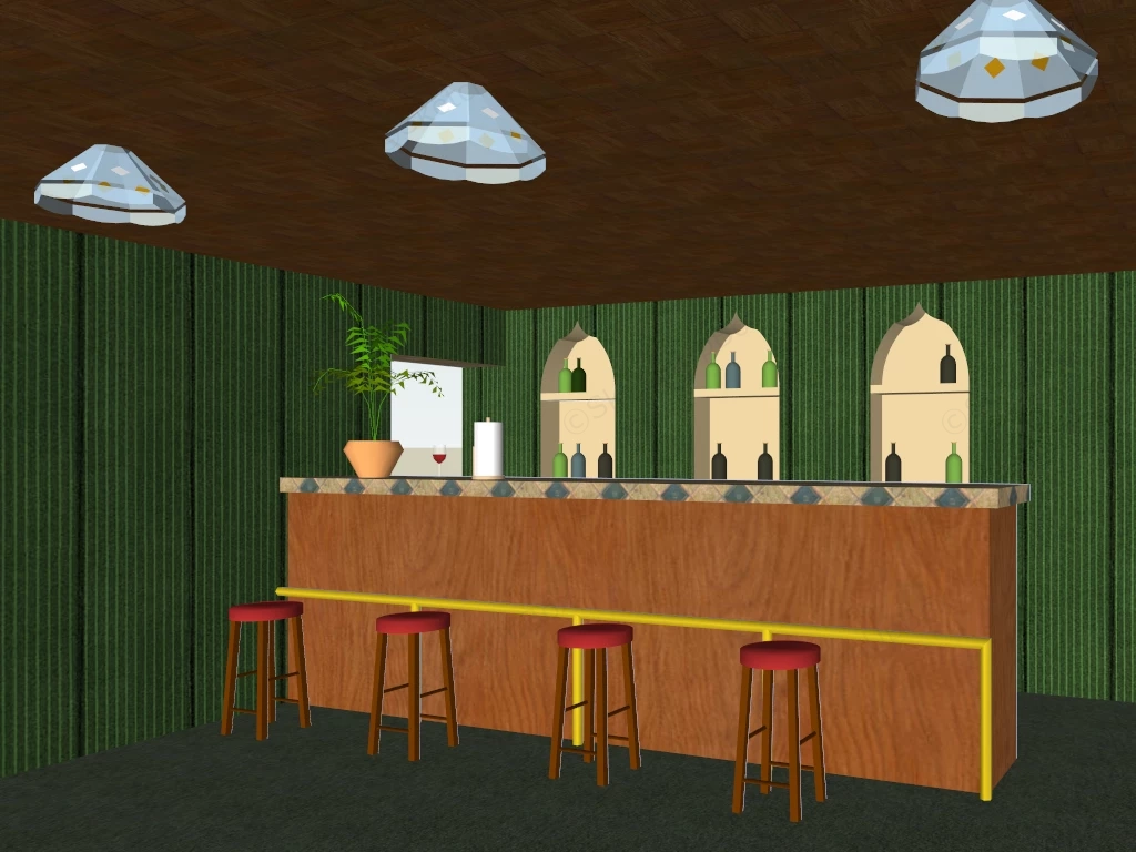 Retro Home Bar sketchup model preview - SketchupBox