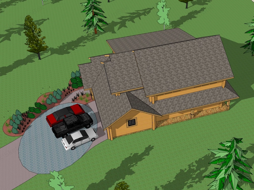 Rural Country Home sketchup model preview - SketchupBox