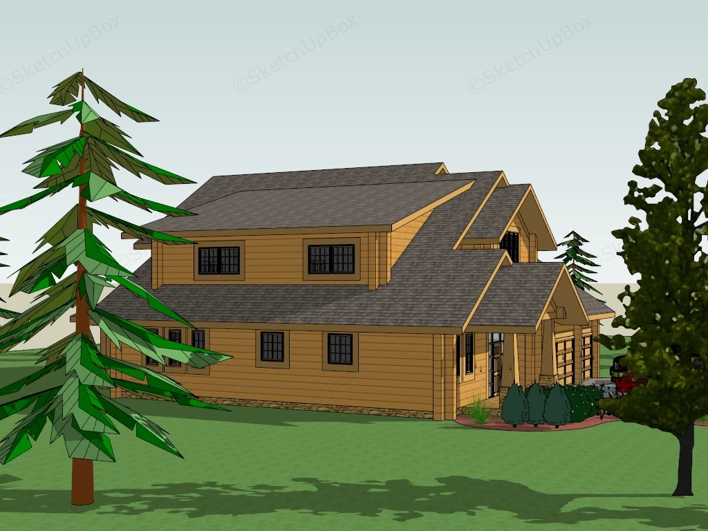 Rural Country Home sketchup model preview - SketchupBox