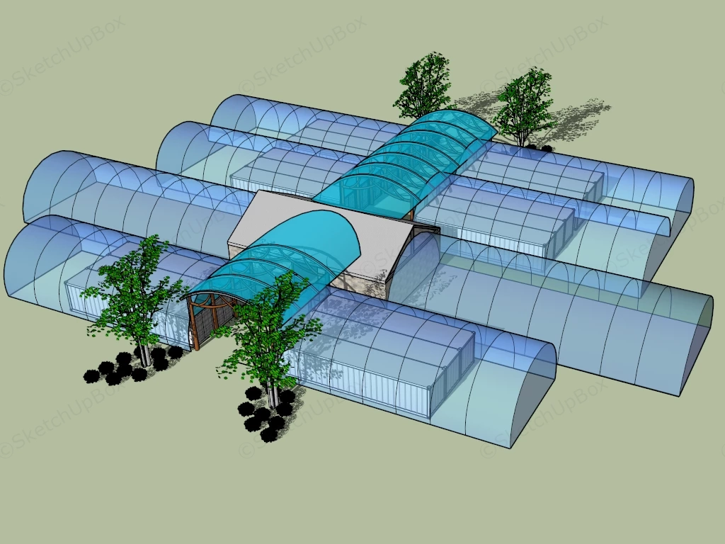 Agricultural Greenhouse sketchup model preview - SketchupBox