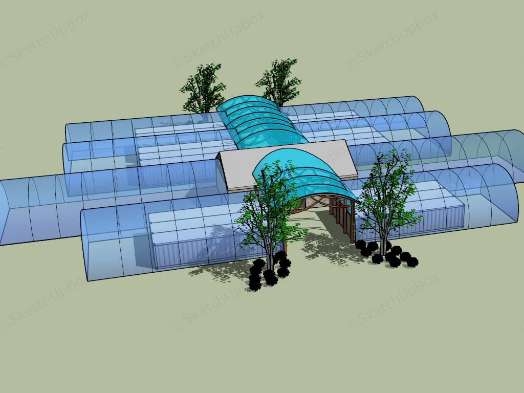 Agricultural Greenhouse sketchup model preview - SketchupBox