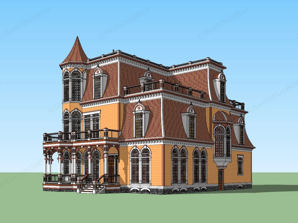 Victorian Mansion sketchup model preview - SketchupBox