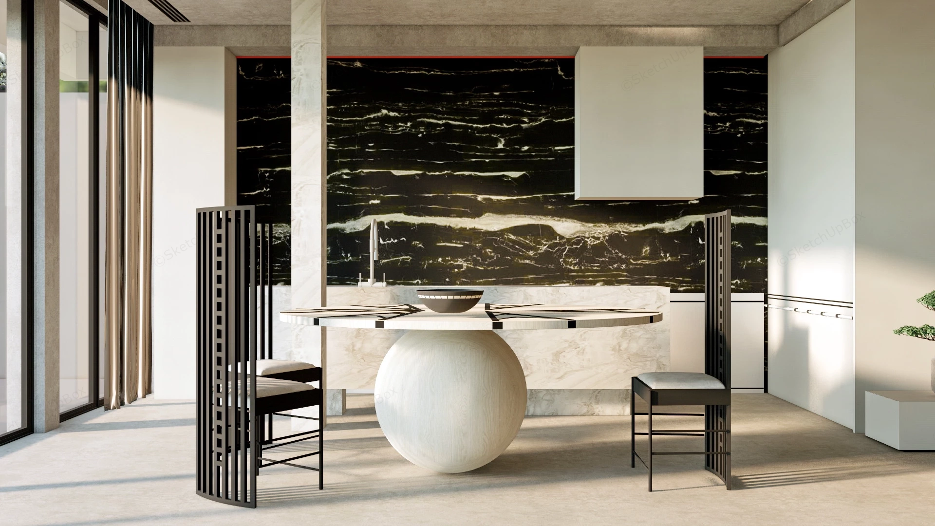 Stylish Dining Room sketchup model preview - SketchupBox