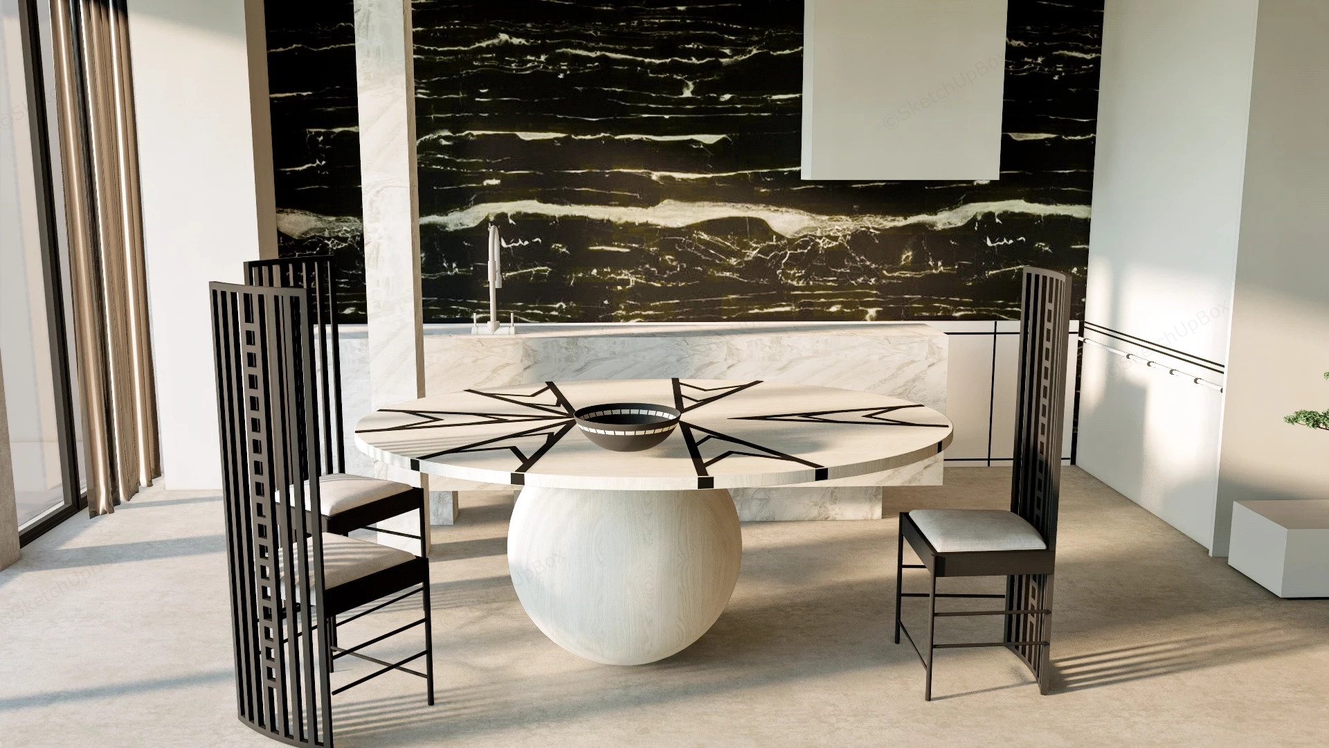 Stylish Dining Room sketchup model preview - SketchupBox