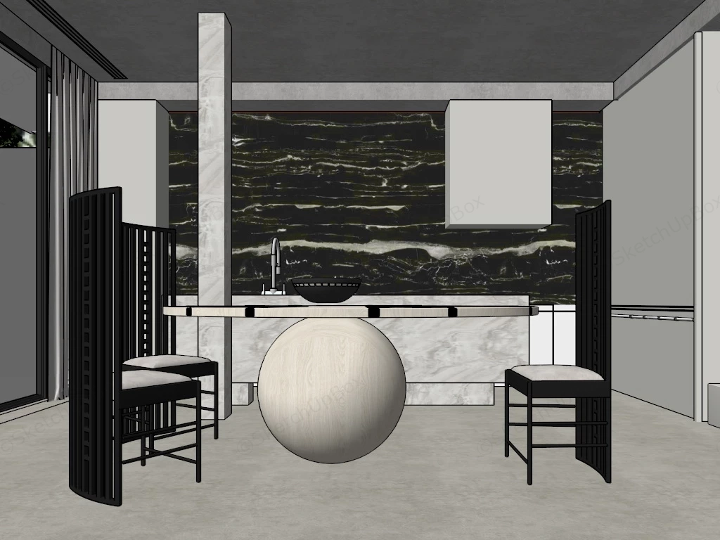 Stylish Dining Room sketchup model preview - SketchupBox