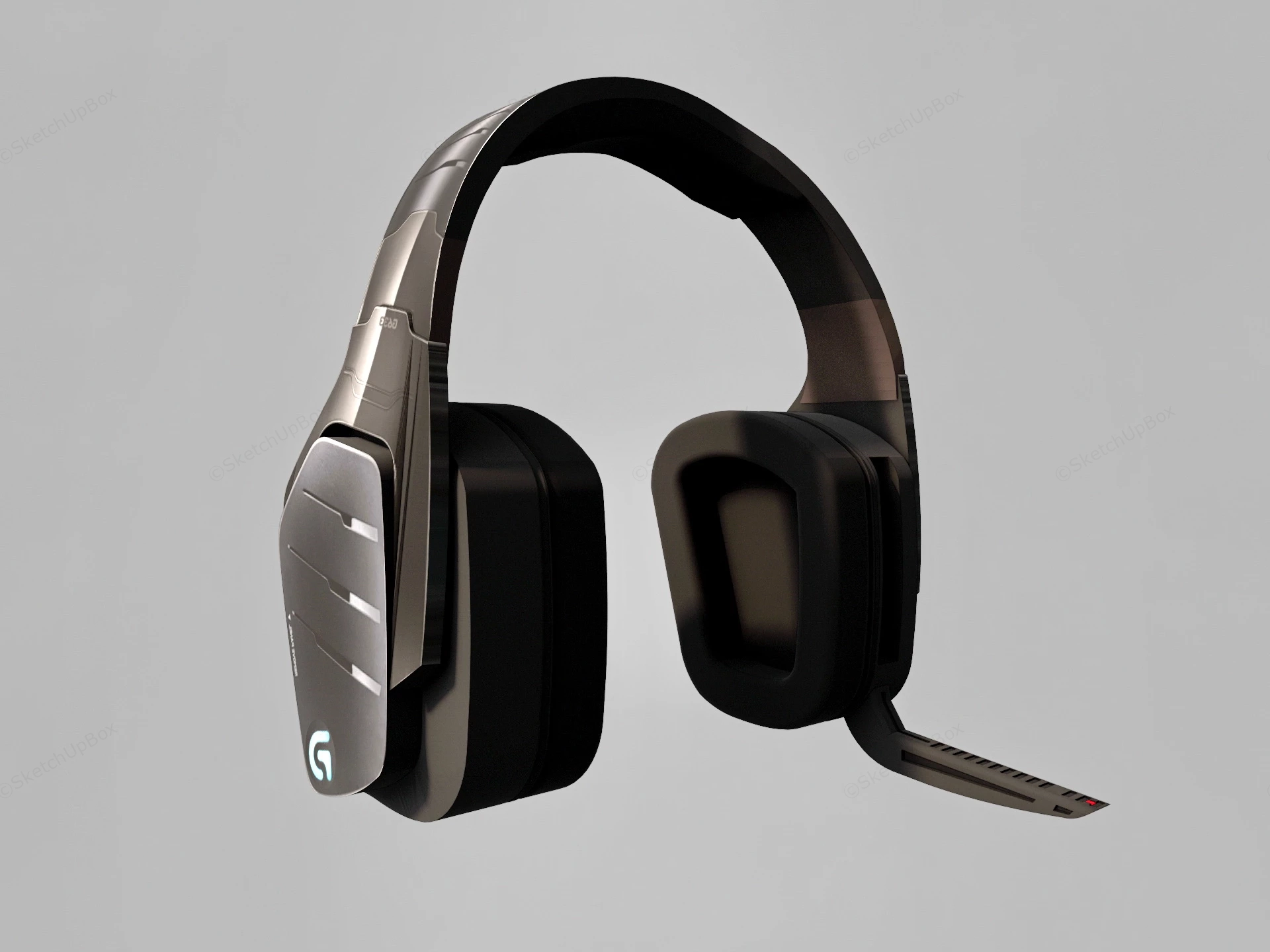 Logitech Wireless Headset sketchup model preview - SketchupBox