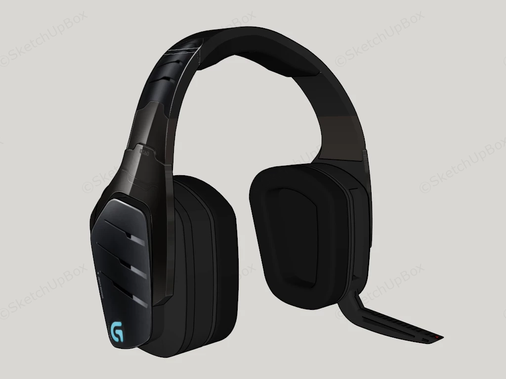 Logitech Wireless Headset sketchup model preview - SketchupBox