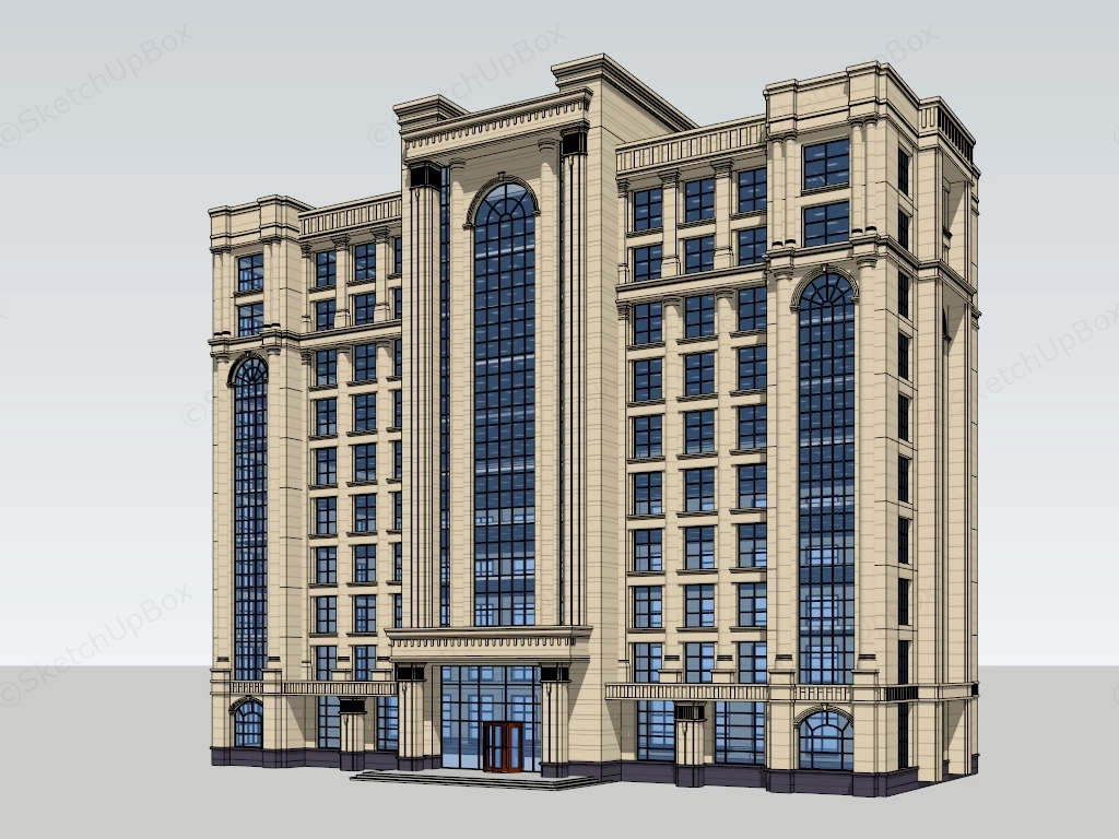 Classic Office Building sketchup model preview - SketchupBox